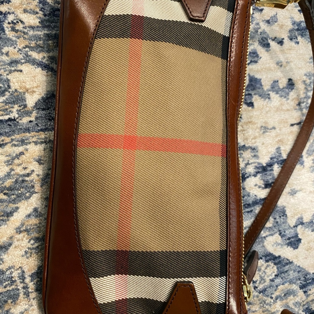 Burberry Brown Tan Plaid Crossbody Bag - Picture 4 of 14